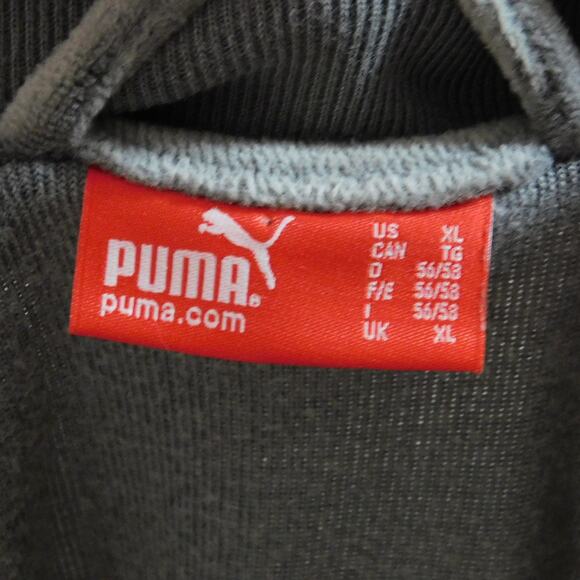 Vintage Puma Velour Track Jacket Size XL Gray Black Full Zip Y2K 2000s - Picture 3 of 8